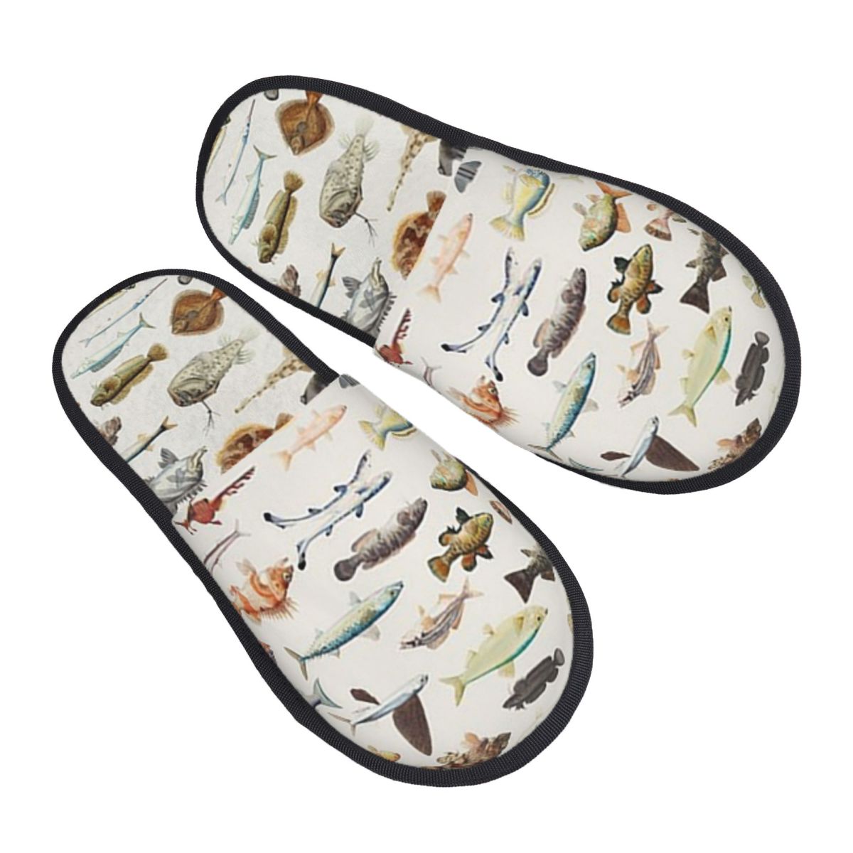 Shoes Women Chart - Özel Balık Desenli Terlikler, Hafızalı Köpük,