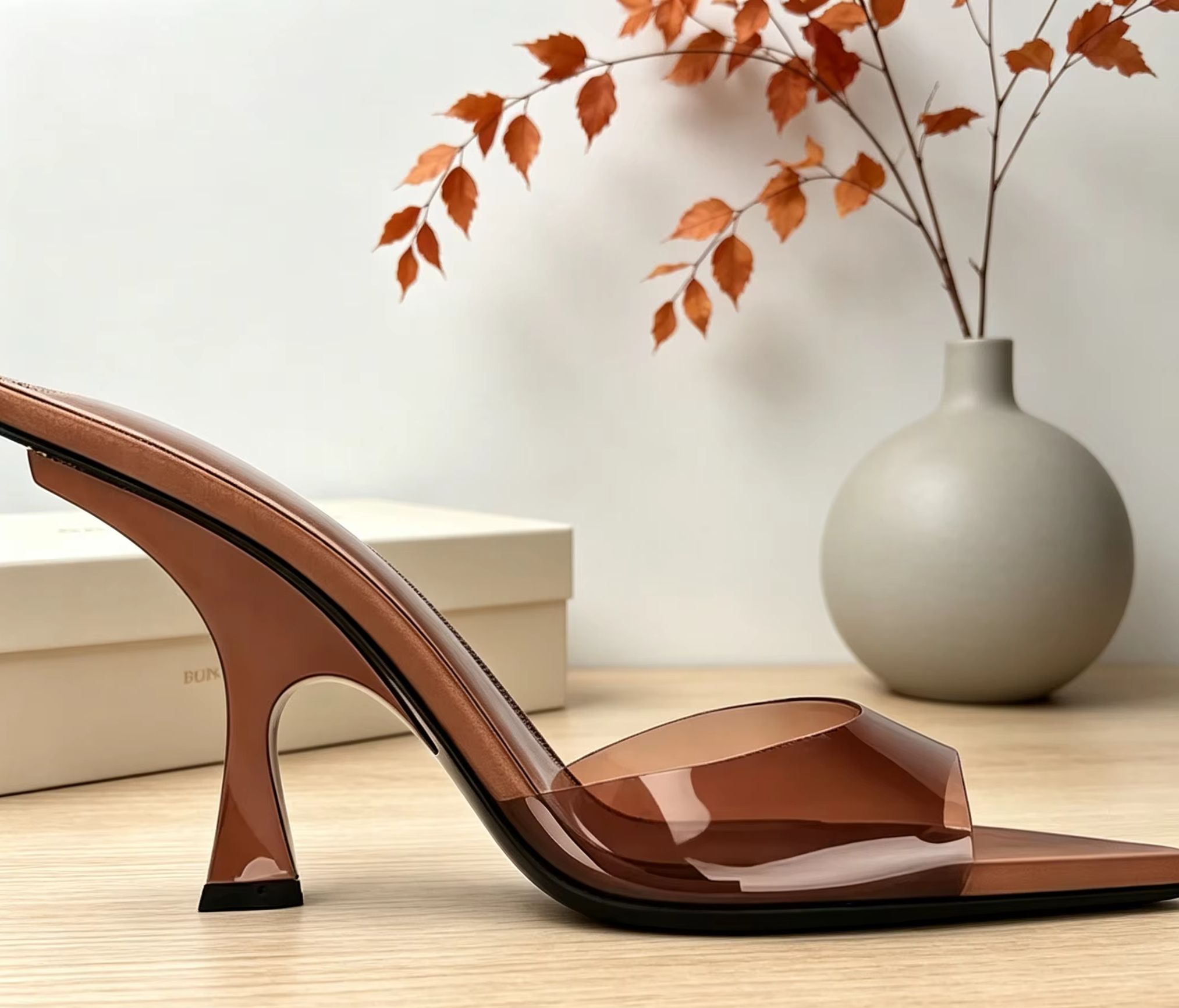 Women'S Shoes Kitten Heels - Şeffaf PVC Vamp Kadınlar İçin Yüksek