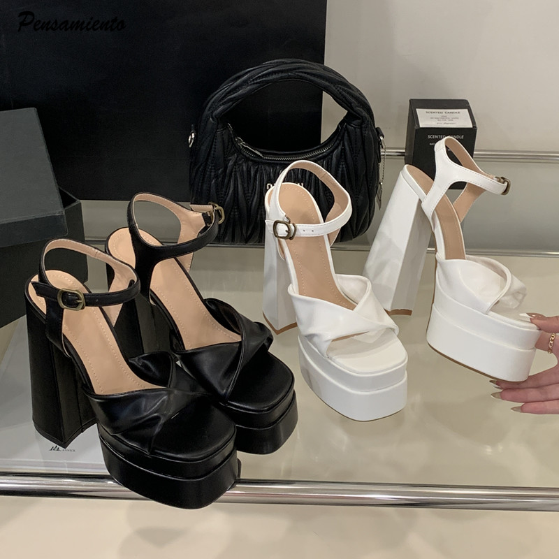 Women Shoes Formal - Yıldız tarzı Moda Çift Platform Takozlar