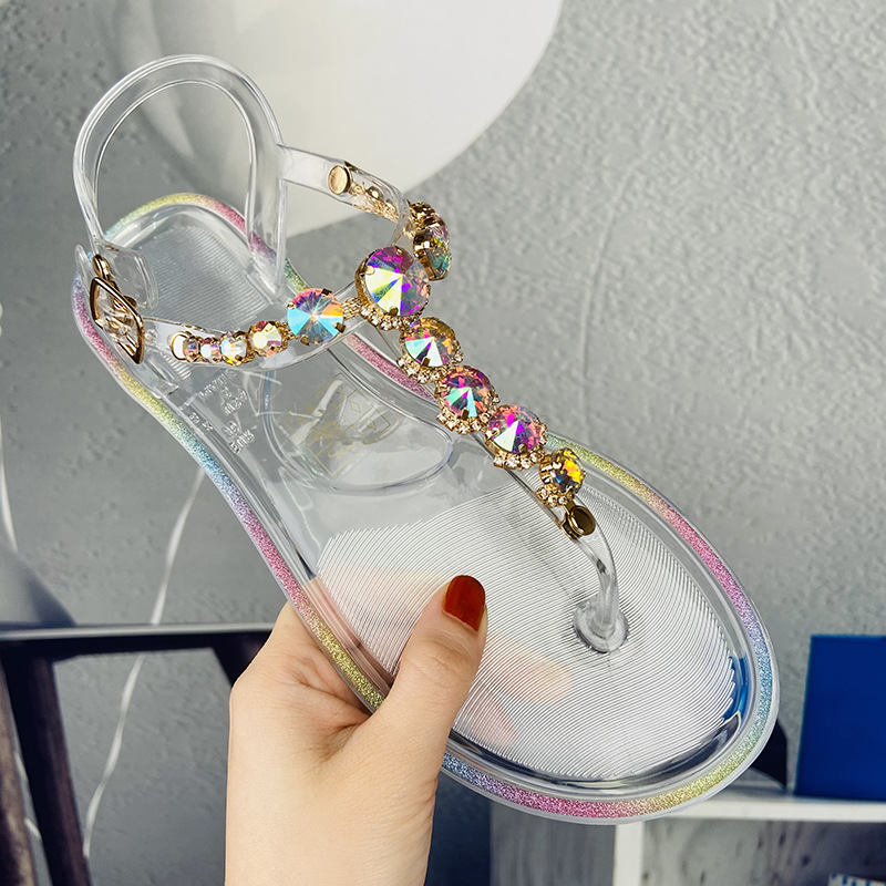 Jelly Sandal Women - Boyutu 36-42 Kadın Kızlar Jöle T-Bağlı