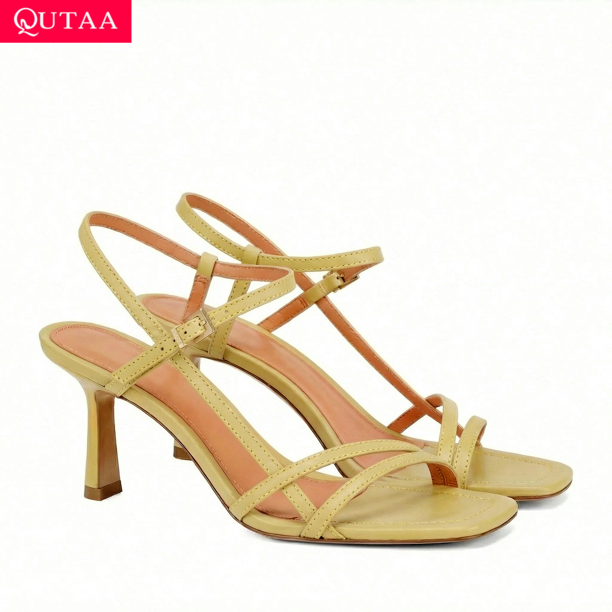 Women'S Shoes Kitten Heels - QUTAA Moda Yüksek Topuklu Kadın Yaz
